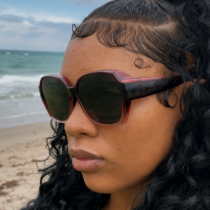Vesper — Onyx & Crimson | Frame-Compatible Sunglasses